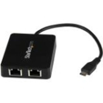 US1GC301AU2R StarTech.com USB C to Dual Gigabit Ethernet Adapter with USB 3.0 (Type-A) Port USB Type-C Gigabit Network Adapter USB Type C 2 Port(s) 2