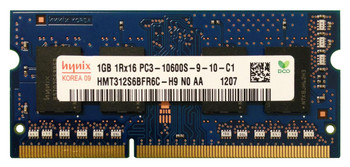 HMT312S6BFR6C-H9N0-AA Hynix 1GB PC3-10600 DDR3-1333MHz non-ECC Unbuffered CL9 204-Pin SoDimm Single Rank Memory Module HMT312S6BFR6C-H9N0-AA Hynix 1GB PC3-10600 DDR3-1333MHz non-ECC Unbuffered CL9 204-Pin SoDimm Single Rank Memory Module
