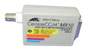 AT-MX10 Allied Telesis CentreCOM MX10 IEEE 802.3 10Mbps 10Base-2 BNC Connector MAU Micro Transceiver Module