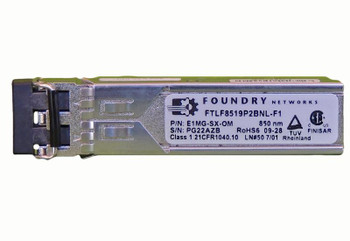 E1MG-SX-OM Foundry 1Gbps 1000Base-SX Multi-mode Fiber 550m 850nm Duplex LC Connector SFP Transceiver Module