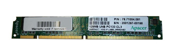 Apacer 128MB PC133 133MHz non-ECC Unbuffered CL3 168-Pin DIMM Low Profile Memory Module Mfr P/N 78.71004.081