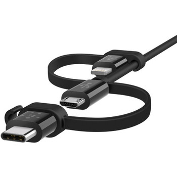 F8J050BT04-BLK Belkin Lightning/Micro-USB/USB Data Transfer Cable Ligh