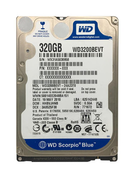 WD3200BEVT-24A23T0 Western Digital 320GB 5400RPM SATA 3.0 Gbps 2.5" 8M