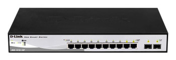 DGS-1210-10P/E D-Link Ethernet Switch 10-Ports 2 Slot 8 10/ 100/ 1000Base-T 2 10/ 100/ 1000Base-T 2 x SFP (mini-GBIC) (Refurbished)