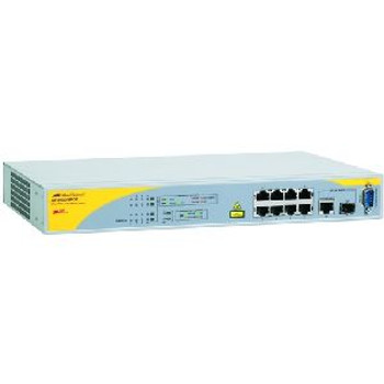 AT-8000/8POE-10 Allied Telesis 8-Ports 10/100Base-TX 1 x 10/ 100/ 1000Base-T Managed PoE Switch Plus 1 Combo 1000BT or SFP (Refurbished)