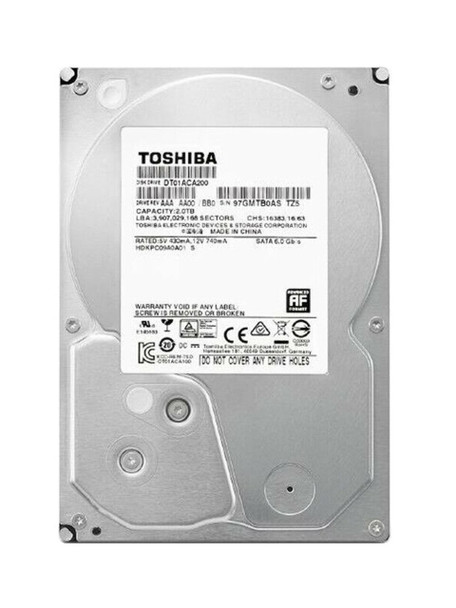 DT01ACA200-B2 Toshiba 2TB 7200RPM SATA 6.0 Gbps 3.5 64MB Cache Desktop Hard Drive
