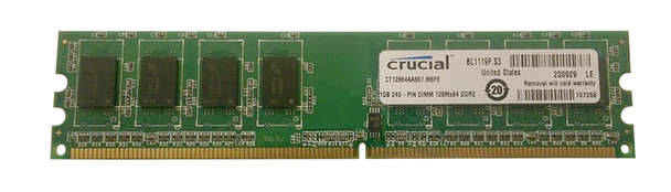CT12864AA667M8FE Crucial 1GB DDR2 Non ECC PC2-5300 667Mhz Memory