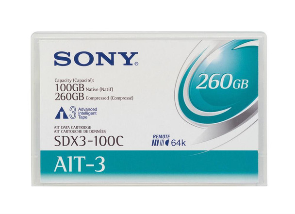 SDX3100CB Sony 100GB(Native) / 260GB(Compressed) AIT-3 8mm Tape Media