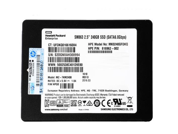 MZ7KM2400 HP 240GB SATA 6G MU-3 SFF SC Internal Solid State Drive (SSD