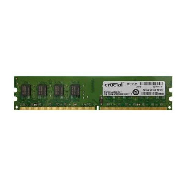 CT25664AA800.16FJ1 Crucial 2GB DDR2 Non ECC PC2-6400 800Mhz Memory