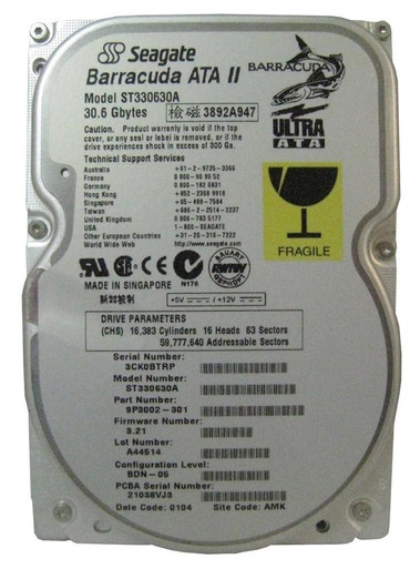 ST330630A-20PK Seagate Barracuda ATA II 30.6GB 7200RPM ATA