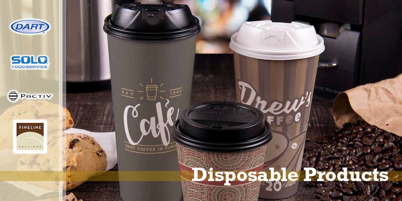 Disposable Coffee Cups - 16oz Ripple Paper Hot Cups - Black (90mm) - 500 ct, Coffee Shop Supplies, Carry Out Containers