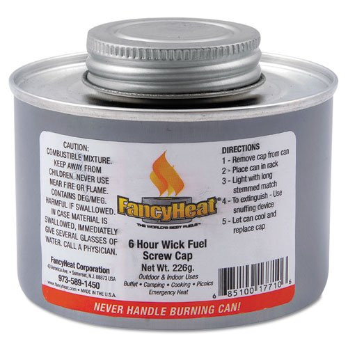 FancyHeat 6 Hour 700 Series  Screw Top Wick Chafing Fuel  (24/cs) 99 CASES PER PALLET