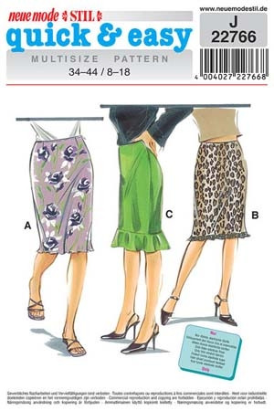 Patron De Couture Neue Mode J 20 726 - Jupe/rock - Occasion - Fabriqué En France