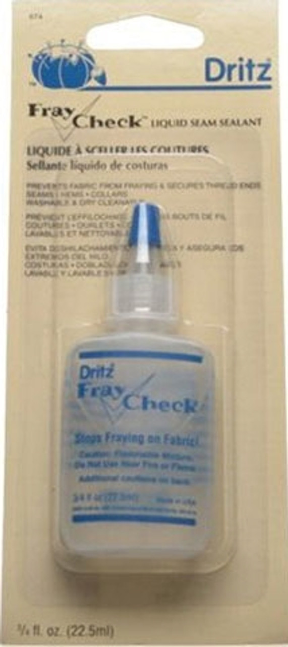 Dritz Fray Check Liquid Seam Sealant with Fabric Guide Applicator