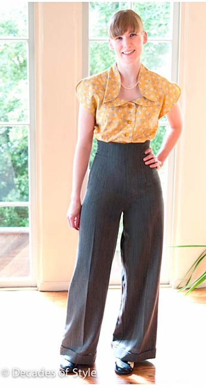 Decades of Style Pattern - 1940's Empire Waist Trousers #4004 | Harts Fabric