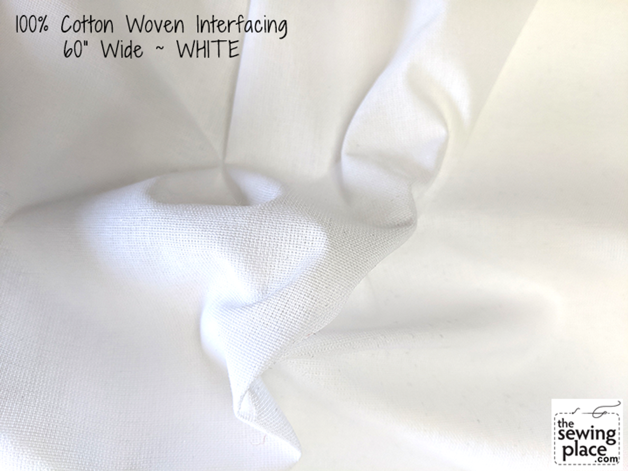 White Medium Weight Fusible Interfacing Fabric 60 wide x 3 yards