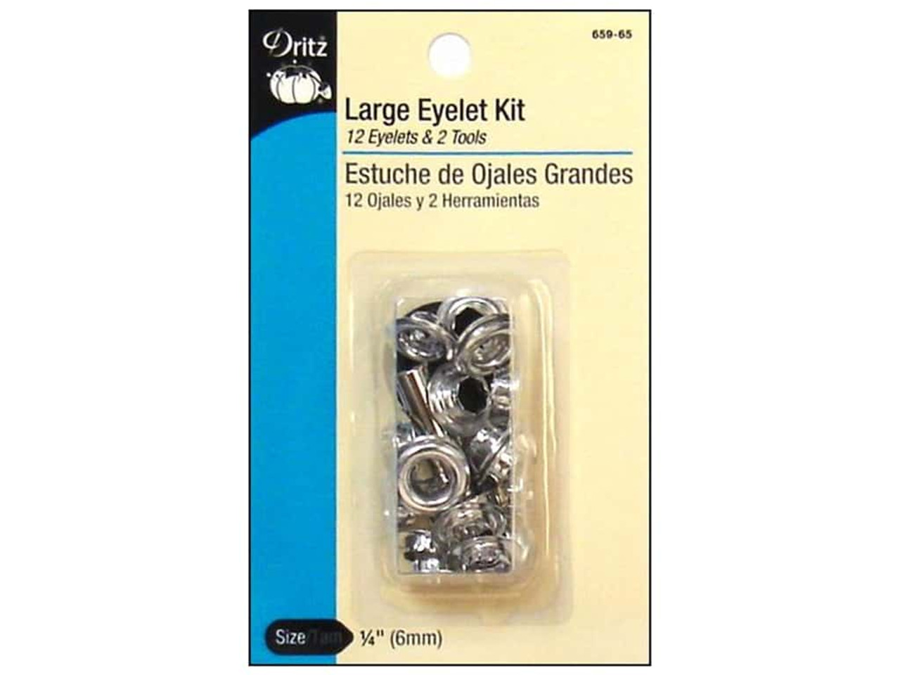 Large Eyelet Kit with Tool -1/4-Inch 12-Count