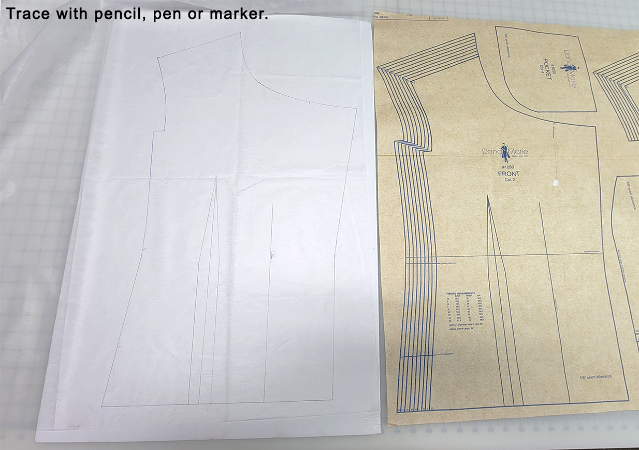 Using Tracing Paper on a Sewing Pattern