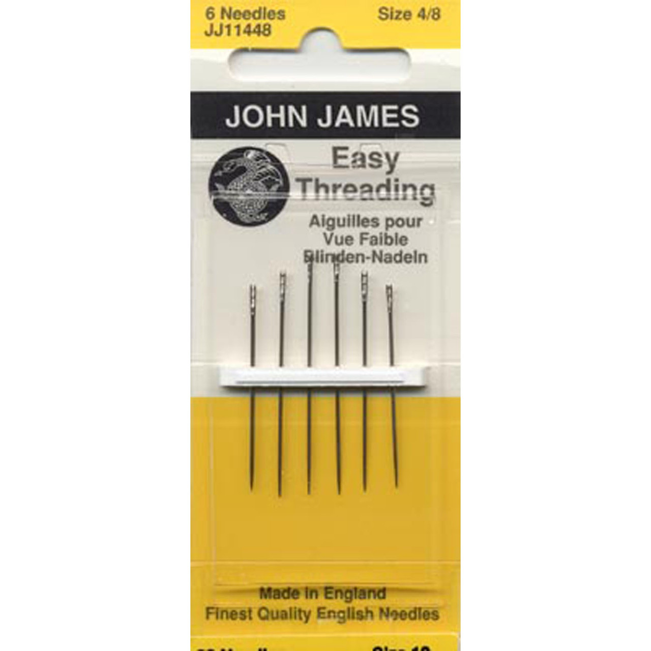 Easy Threading Needles Size 4/8 by John James