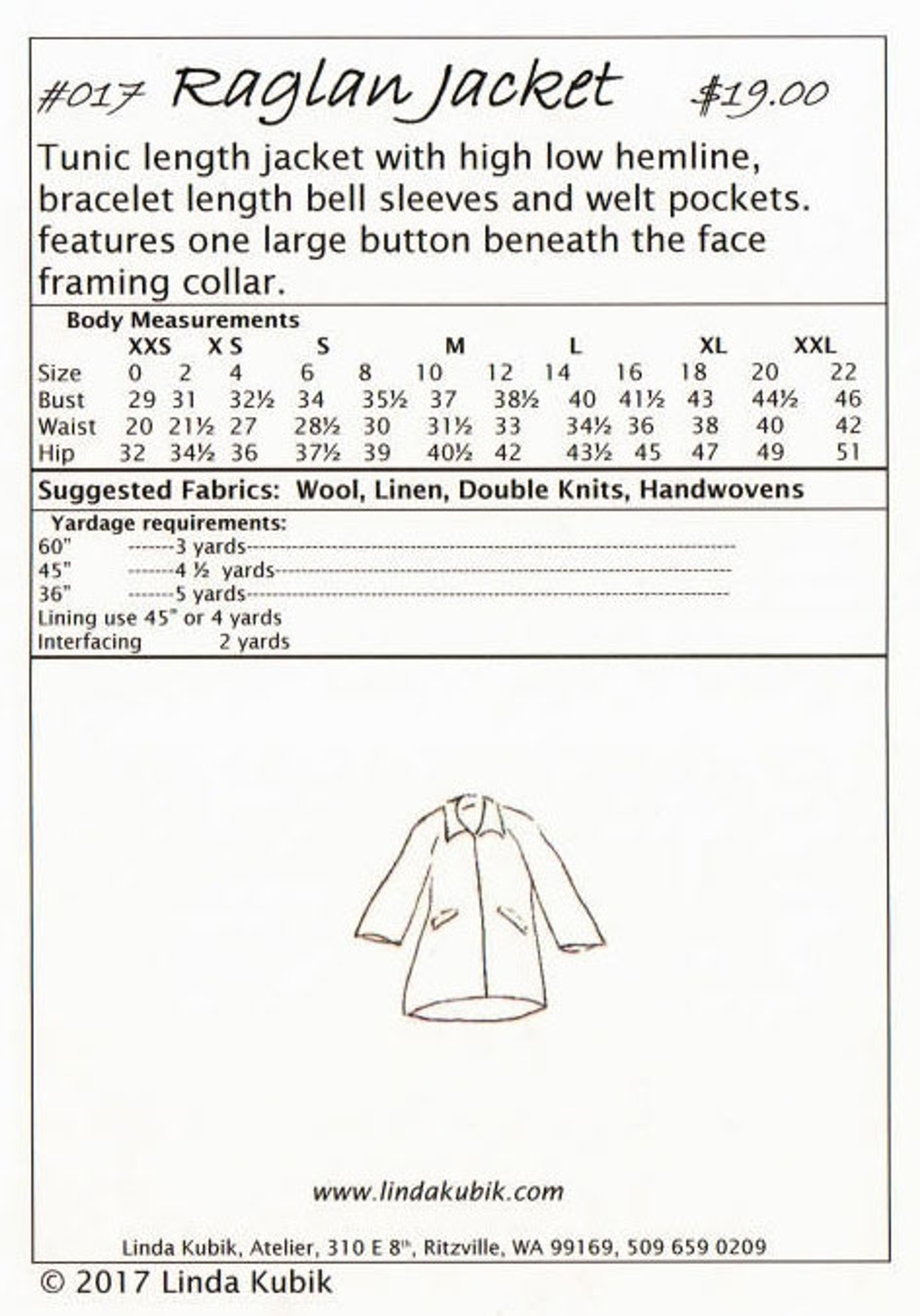 Raglan Jacket 017 Pattern Elements