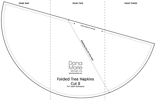 Tree Folded Napkin - PATTERN ONLY