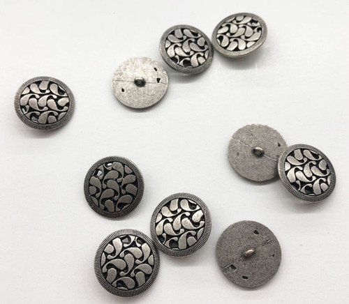 Three Trochas Pin Shank Buttons - Pewter – Bolt & Spool