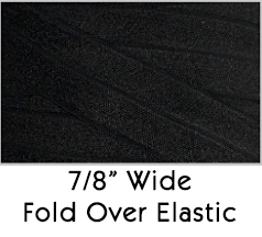 White and Black 100 Yard Roll Fold Over Elastic 1 Wide and 5/8