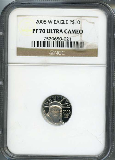 2008-W $10 platinum eagle ngc pf70 2008-W $10 platinum eagle ngc pf70