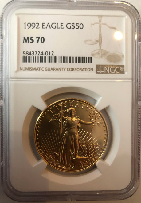 1992 $50 gold eagle ngc ms70 1992 $50 gold eagle ngc ms70