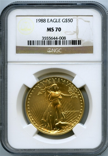 1988 $50 gold eagle ngc ms70 1988 $50 gold eagle ngc ms70