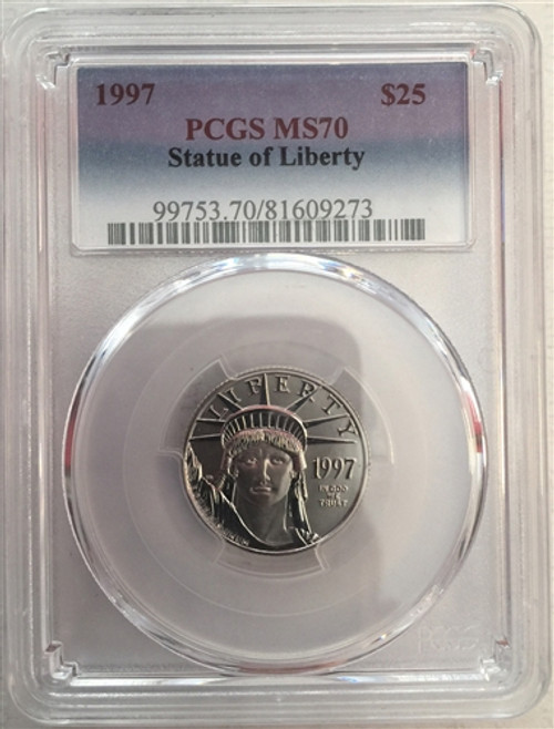 1997 $25 platinum eagle pcgs ms70