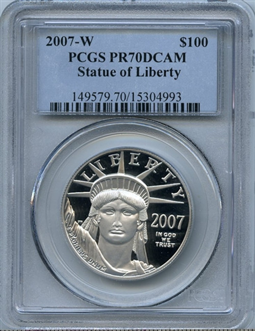 2007-W $100 platinum eagle pcgs pr70