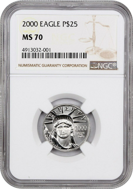 2000 $25 platinum eagle ngc ms70