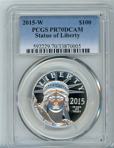 2015-W $100 platinum eagle pcgs pr70