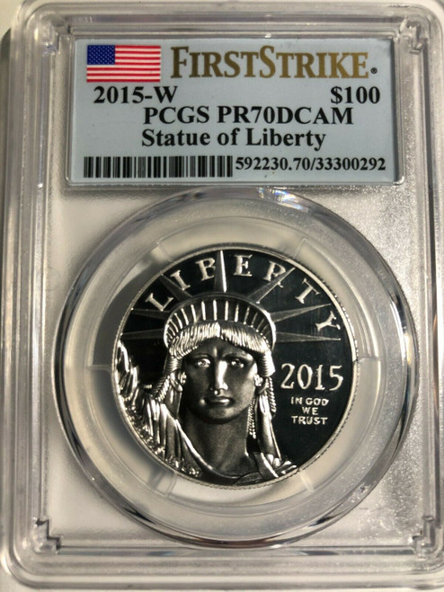 2015-W $100 platinum eagle pcgs pr70 first strike