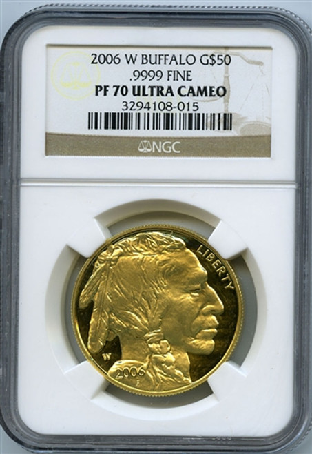 2008-W $50 gold buffalo ngc pf70