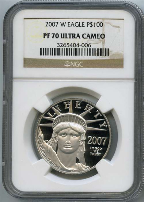 1999-W $100 platinum eagle ngc pf70