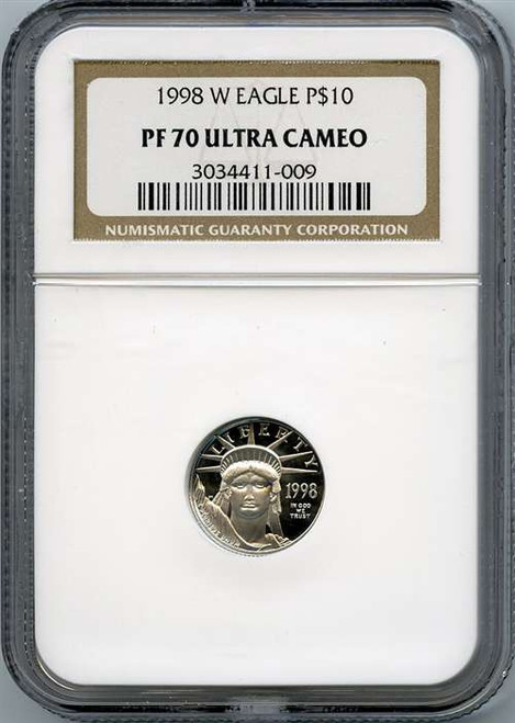 1998-W $10 platinum eagle ngc pf70 1998-W $10 platinum eagle ngc pf70