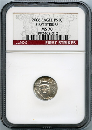 2006 $10 platinum eagle ngc ms70 first strike