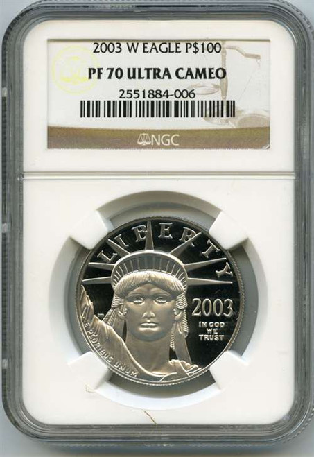 2003-W $100 platinum eagle ngc pf70 2003-W $100 platinum eagle ngc pf70