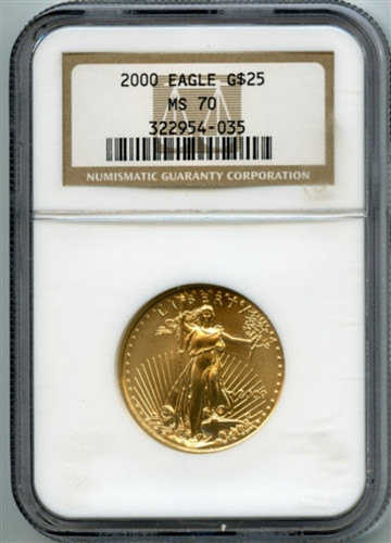 2000 $25 gold eagle ngc ms70