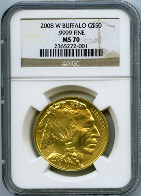 2008-W $50 gold buffalo ngc pf70