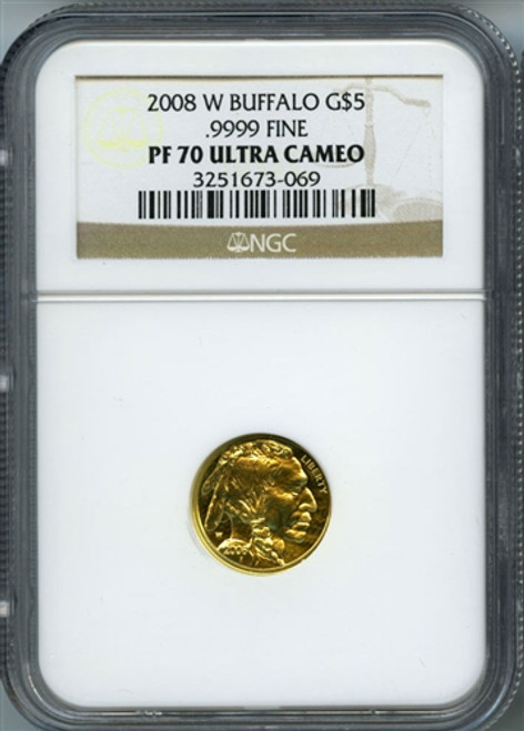 2008-W $50 gold buffalo ngc pf70