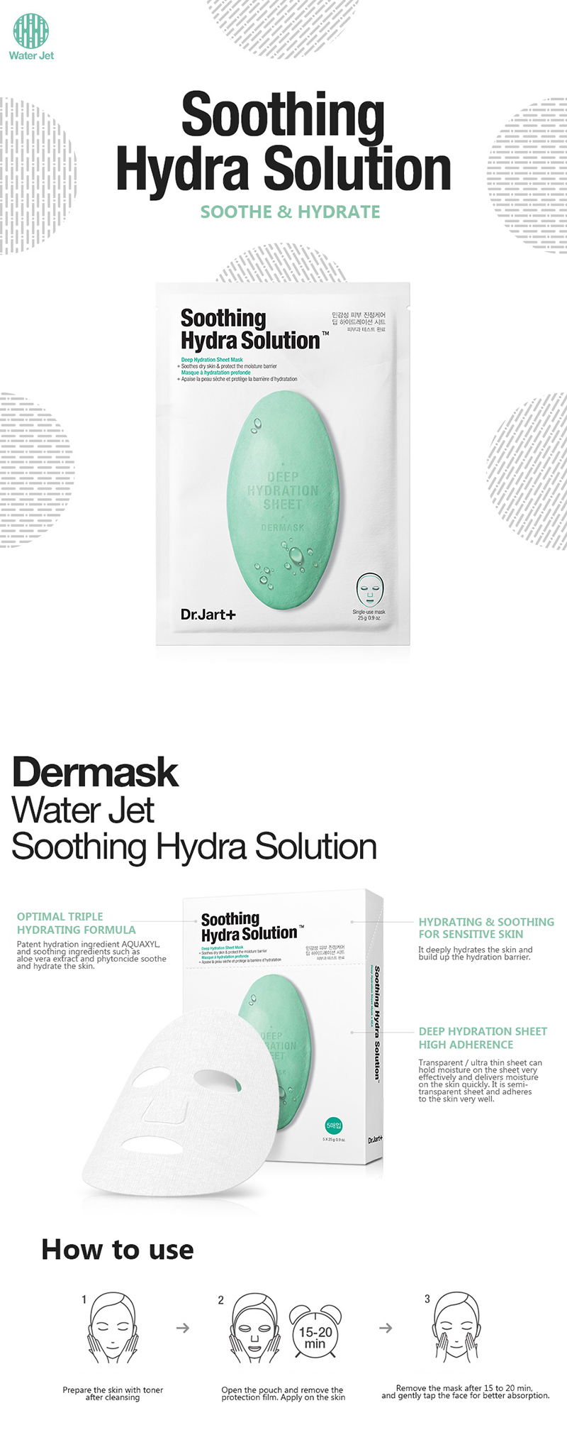 DERMASK WATER JET SOOTHING HYDRA SOLUTION - Dear72