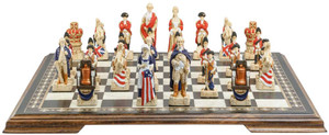 American Revolutionary War - Hand Painted Chess Set