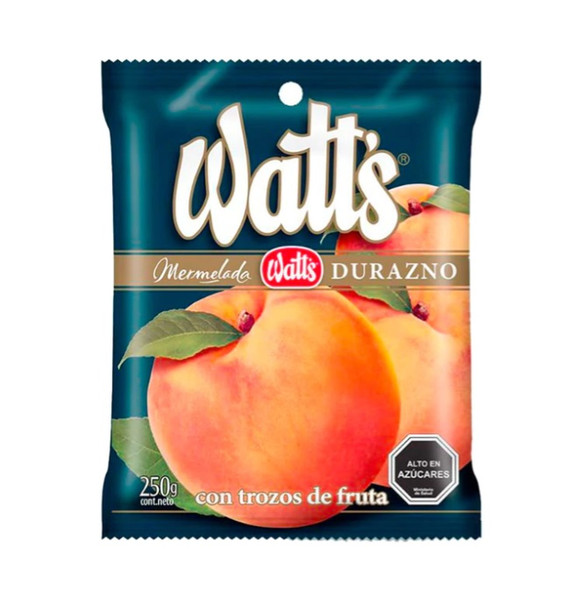 Watt's Mermelada de Durazno Con Trozos de Fruta, 250 g / 8.81 oz (pack de 3)