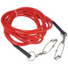 JCS Spearfishing Float & Tow Line 25 ft bright red tubing with stainless steel tuna clip and split ring ends - JCS S460