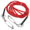 JCS Spearfishing Float & Tow Line 25 ft bright red tubing with stainless steel tuna clip and split ring ends - JCS S460