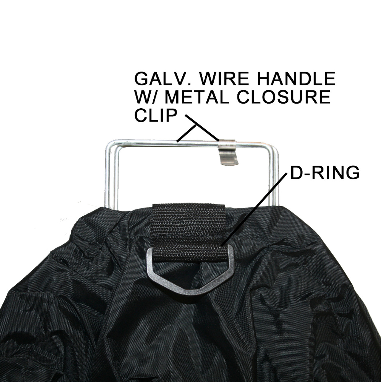 Wire Handle Nylon Bull Bag with D-Ring, 24x30